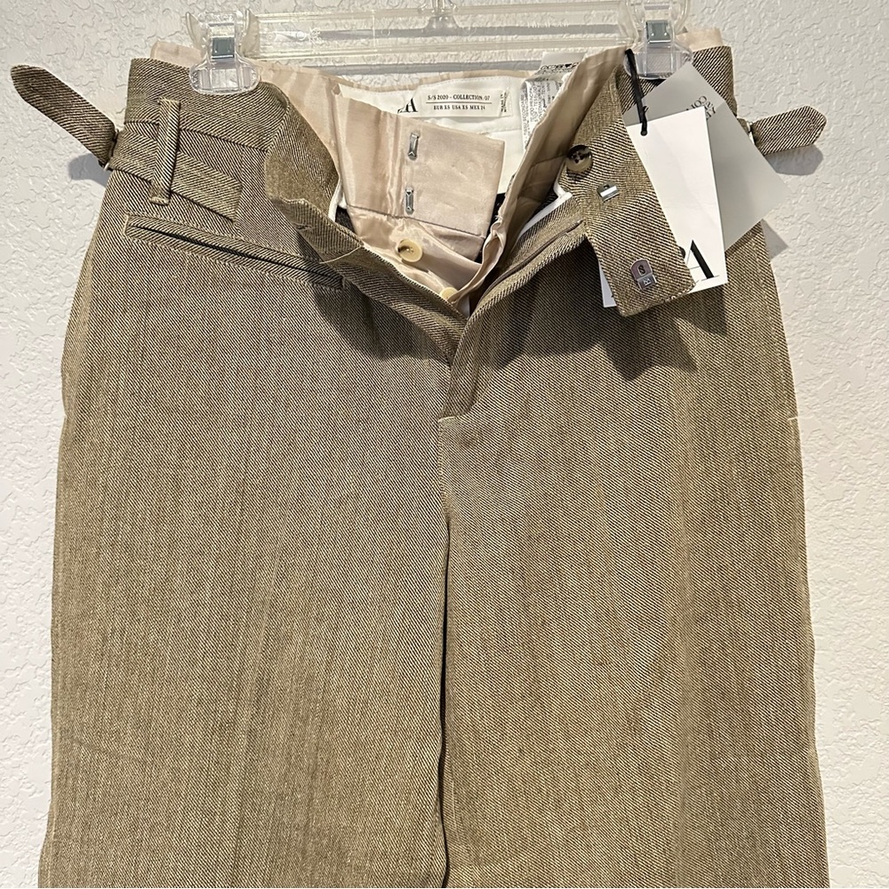 New $129 Zara Campaign Collection Contrast Linen Blend Pants XS 2624/023 - Picture 9 of 10